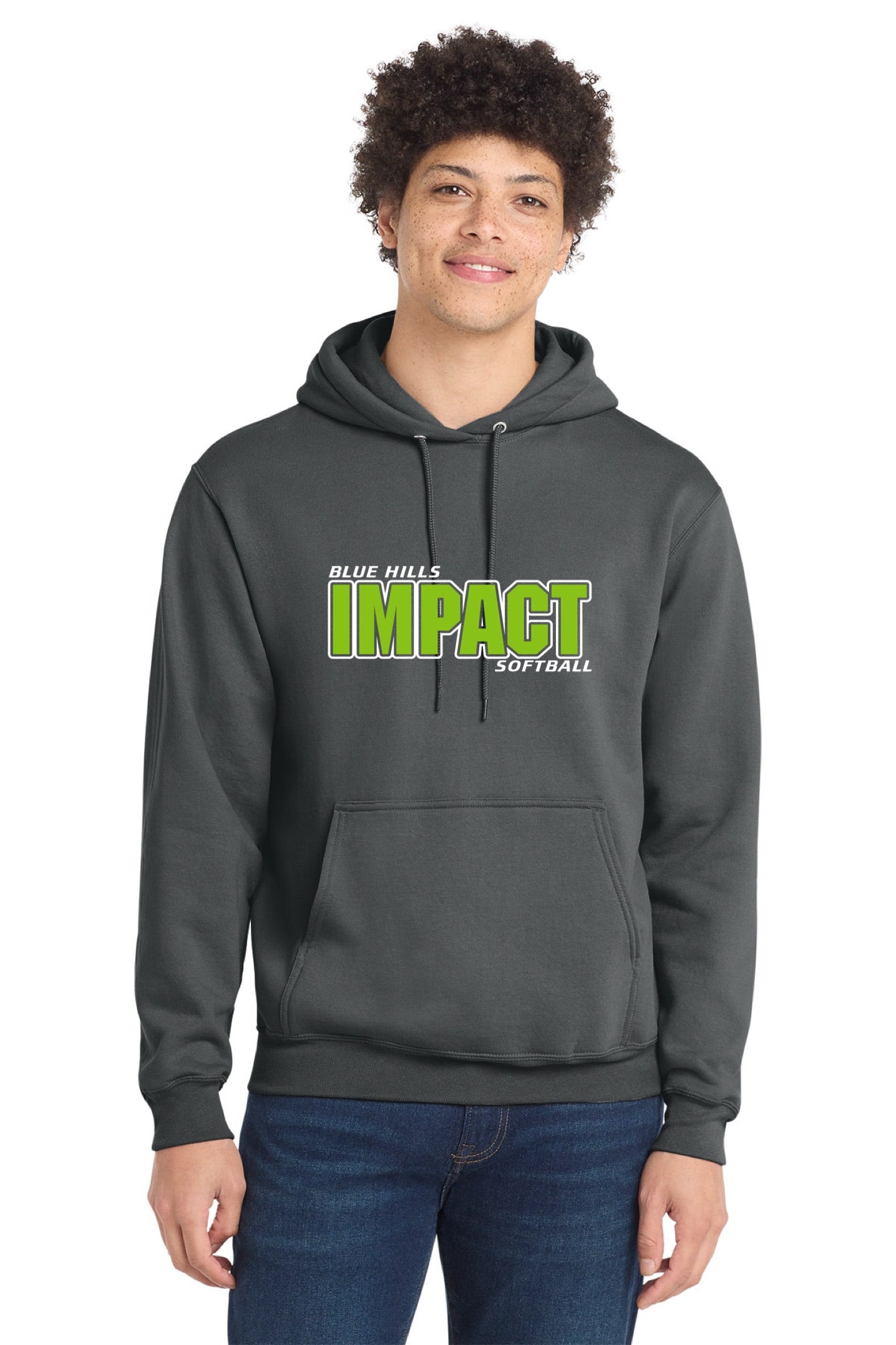 Port & Co™ Core Fleece Pullover Hooded Sweatshirt | ADULT - GREEN IMPACT LOGO