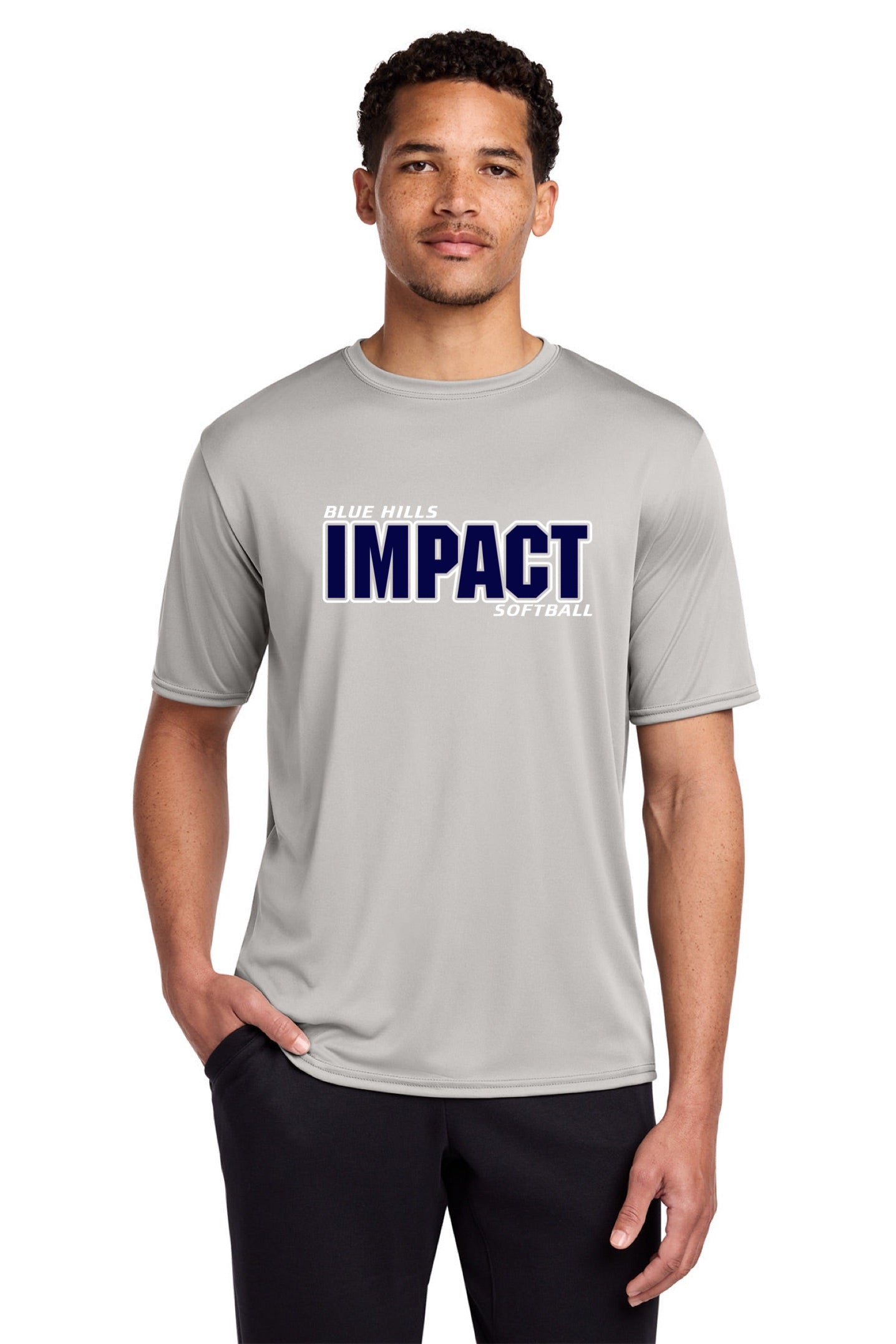 Port & Co™ Performance Tee Men's - BLUE IMPACT LOGO