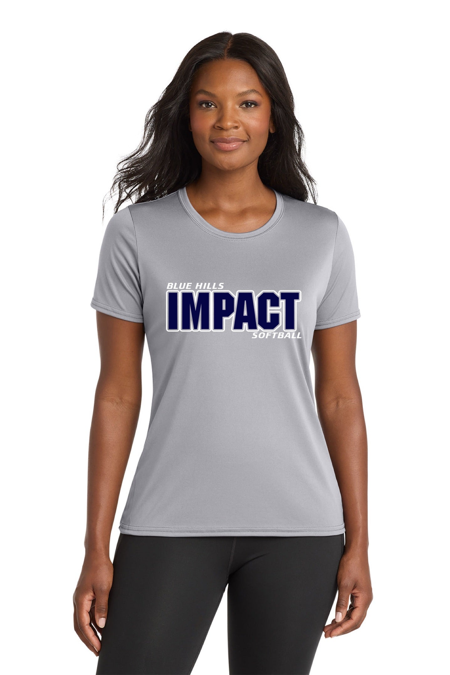 Port & Co™ Women's Performance Tee - BLUE IMPACT OG LOGO