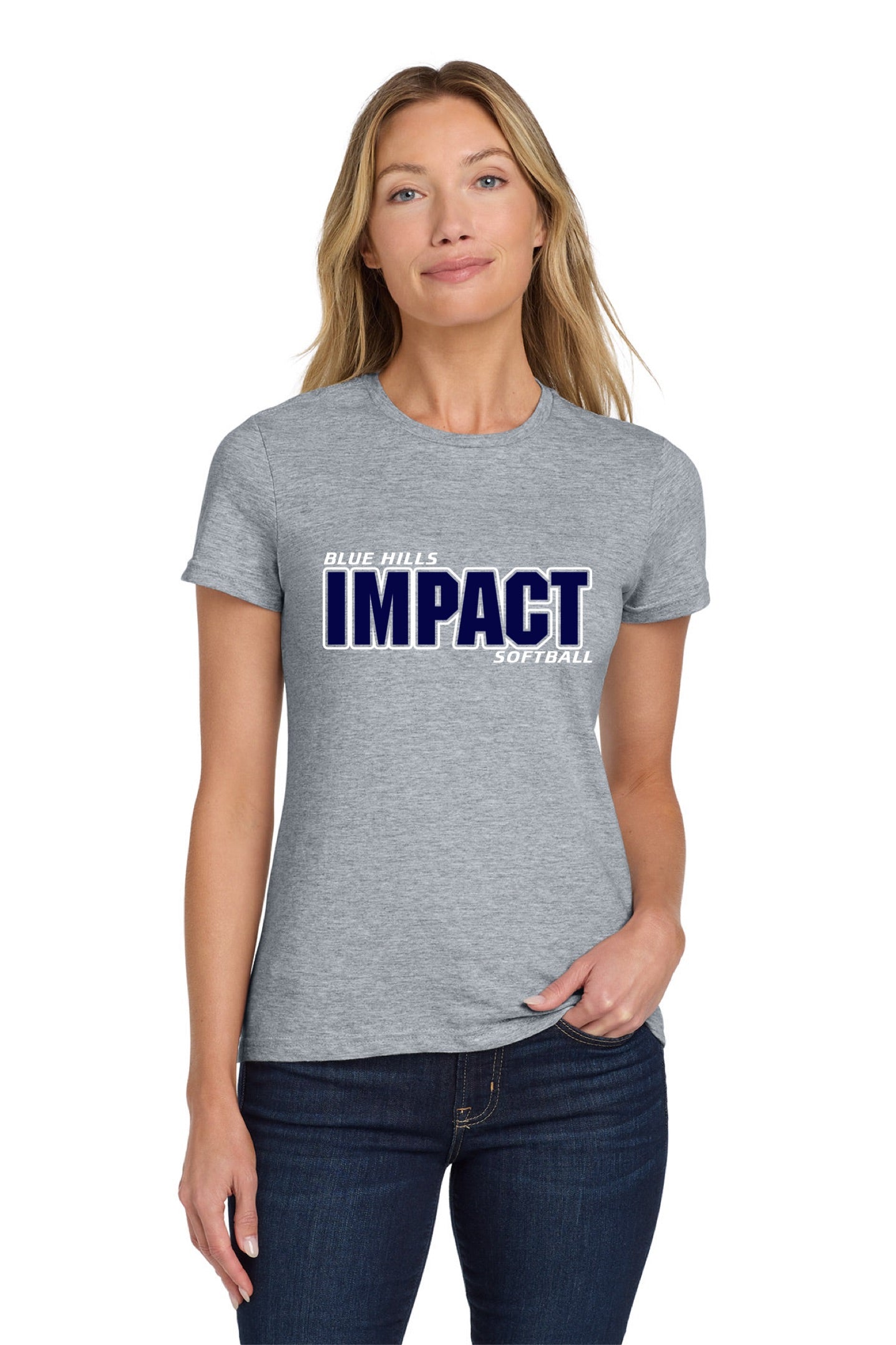 Gildan Softstyle® Women's T-Shirt - BLUE IMPACT LOGO