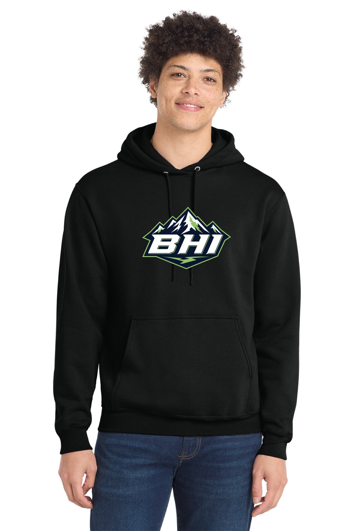 Port & Co™ Core Fleece Pullover Hooded Sweatshirt | ADULT - MOUNTAIN LOGO