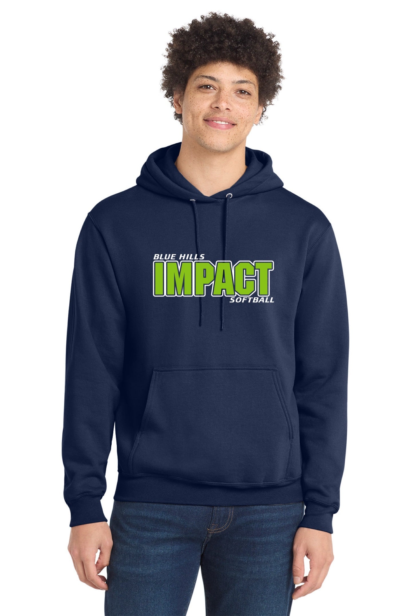 Port & Co™ Core Fleece Pullover Hooded Sweatshirt | ADULT - GREEN IMPACT LOGO