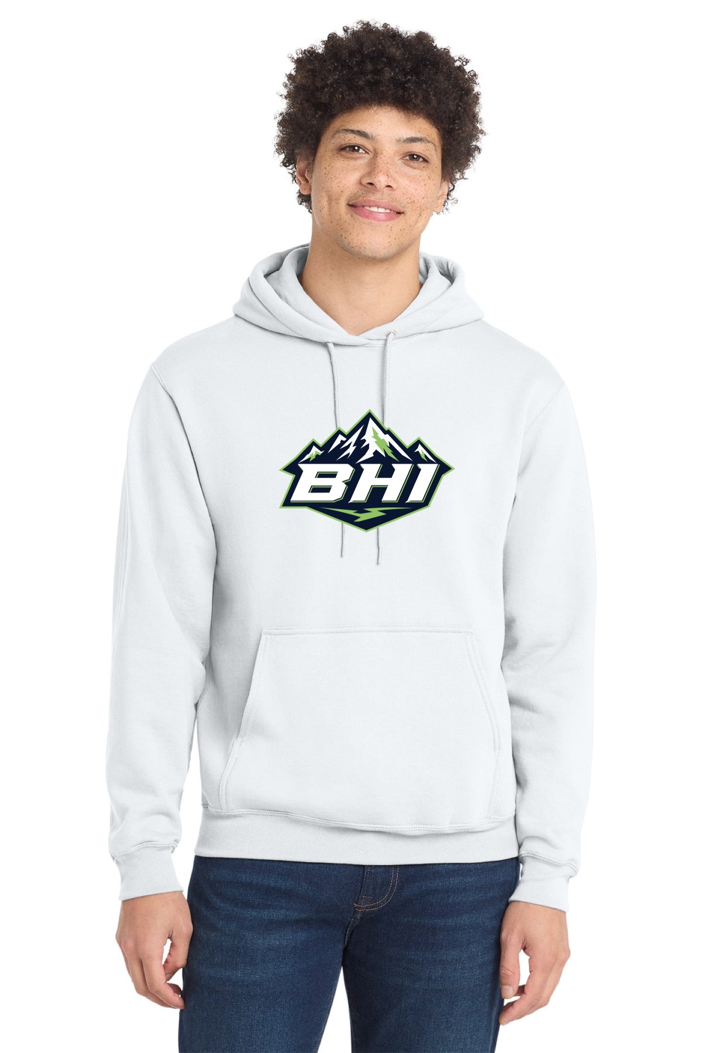 Port & Co™ Core Fleece Pullover Hooded Sweatshirt | ADULT - MOUNTAIN LOGO
