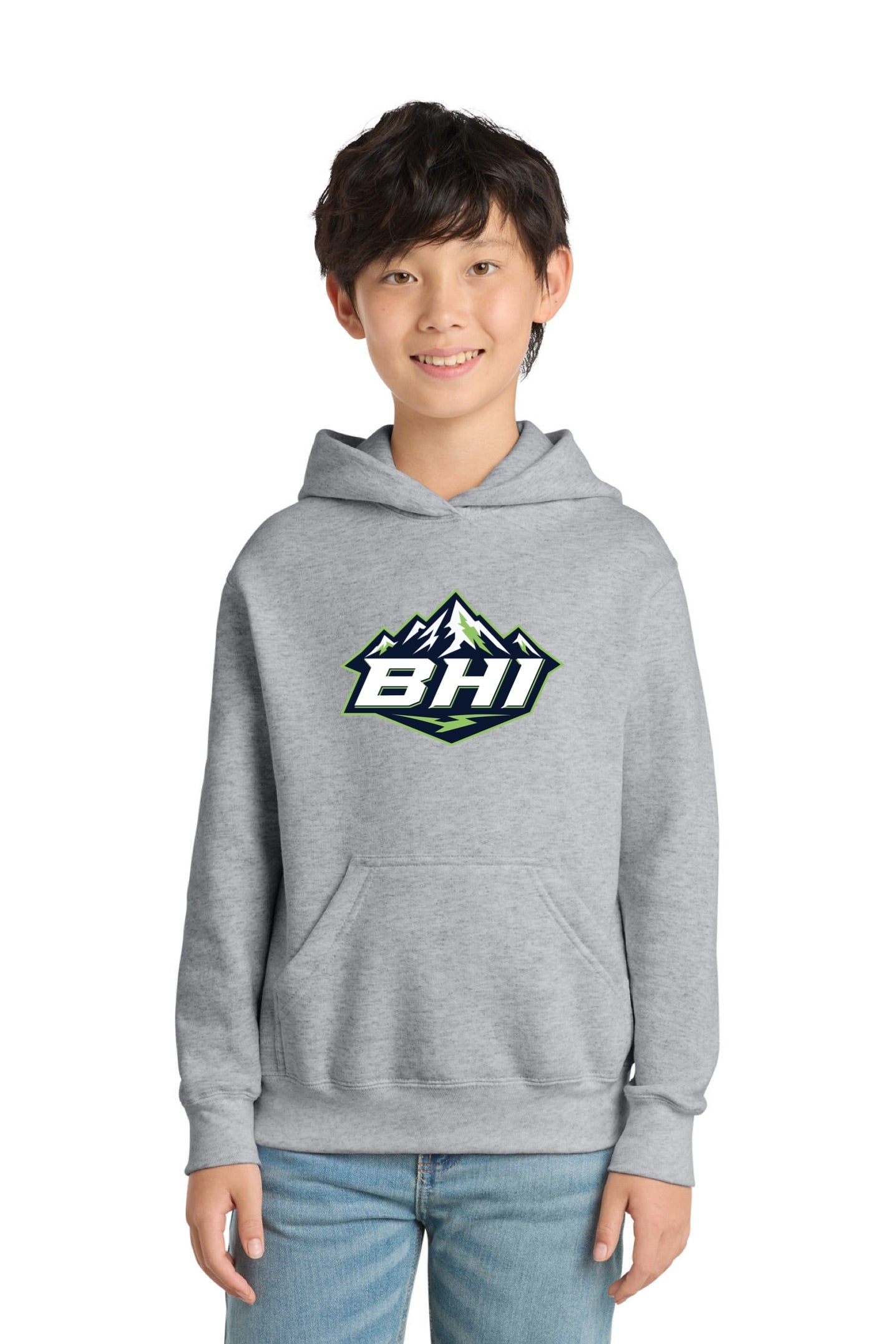 Port & Co™ Core Fleece Pullover Hooded Sweatshirt | YOUTH - MOUNTAIN LOGO