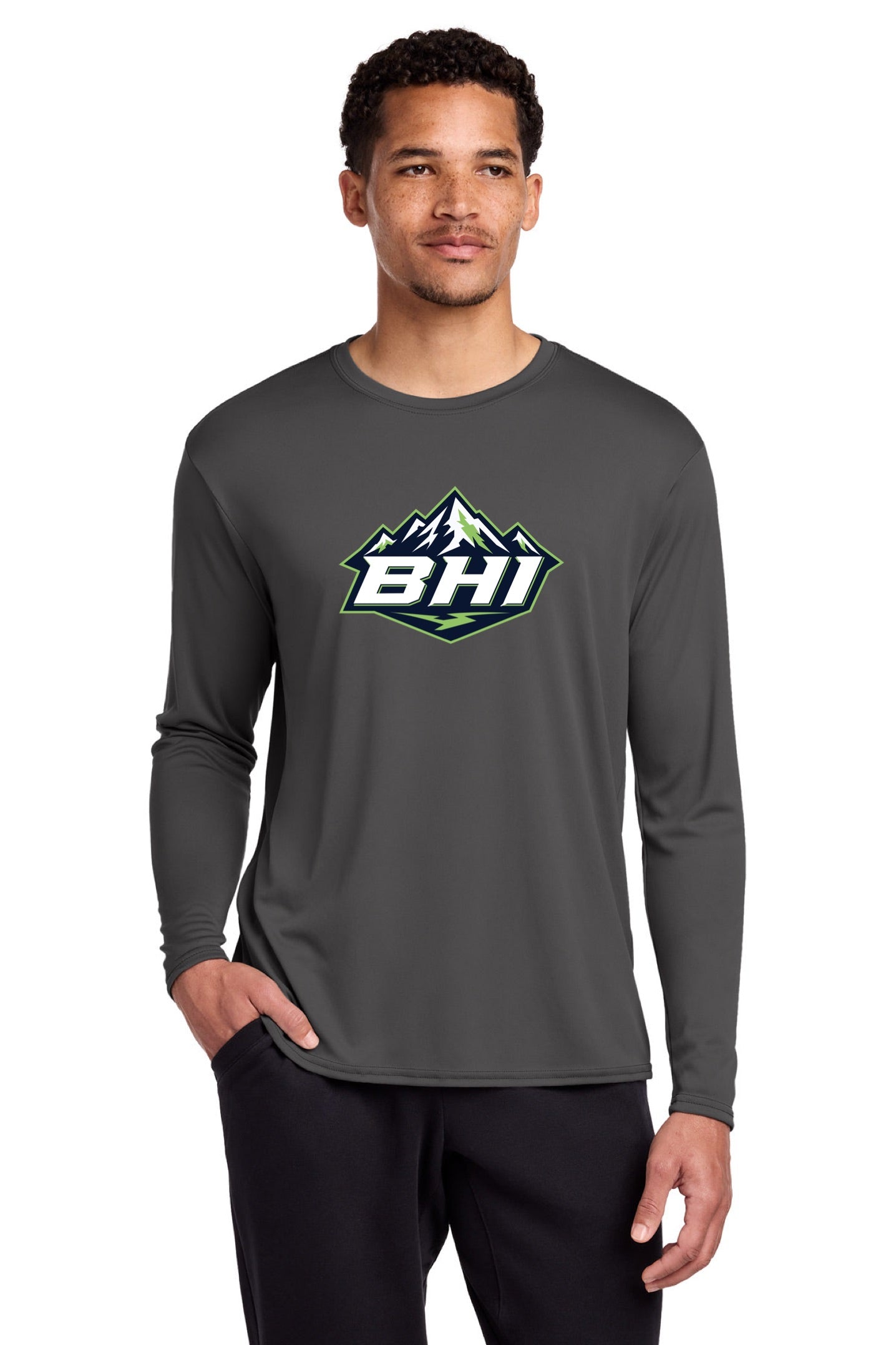 Port & Co™ Long Sleeve Performance Tee | UNISEX - MOUNTAIN LOGO