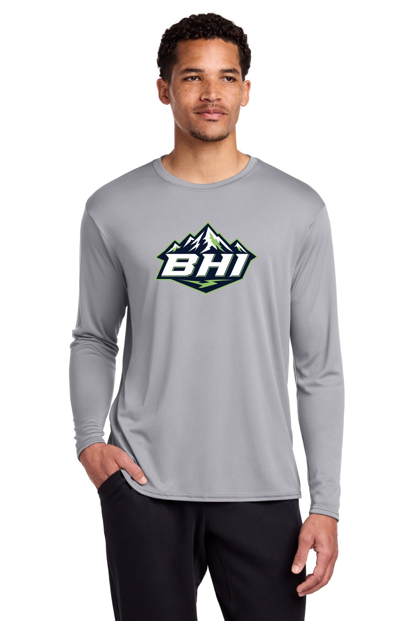Port & Co™ Long Sleeve Performance Tee | UNISEX - MOUNTAIN LOGO