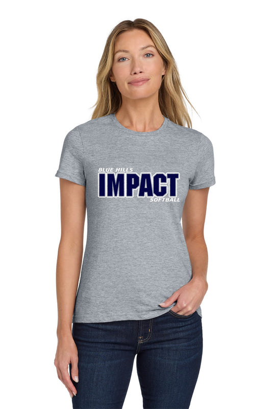 Gildan Softstyle® Women's T-Shirt - BLUE IMPACT LOGO