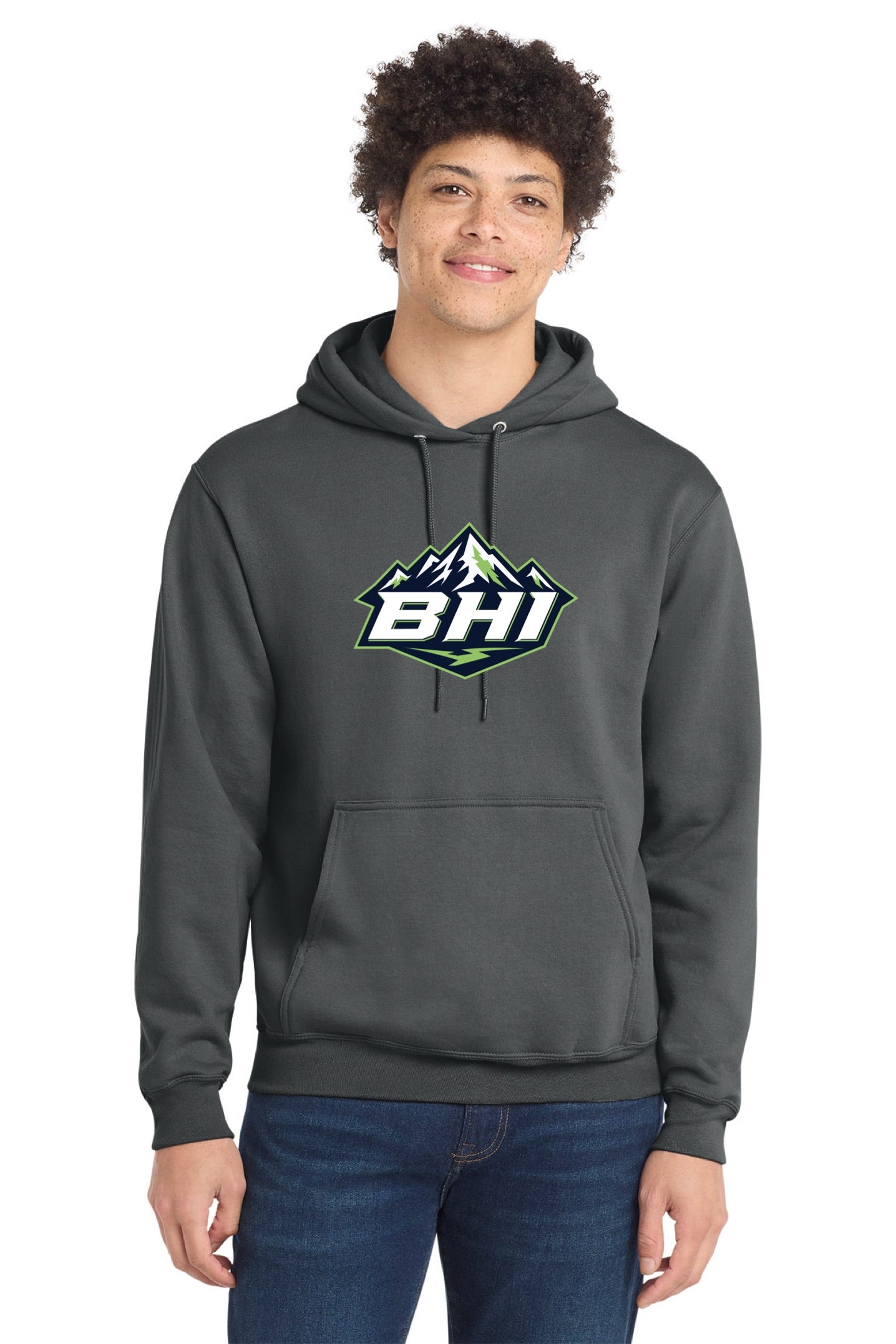 Port & Co™ Core Fleece Pullover Hooded Sweatshirt | ADULT - MOUNTAIN LOGO