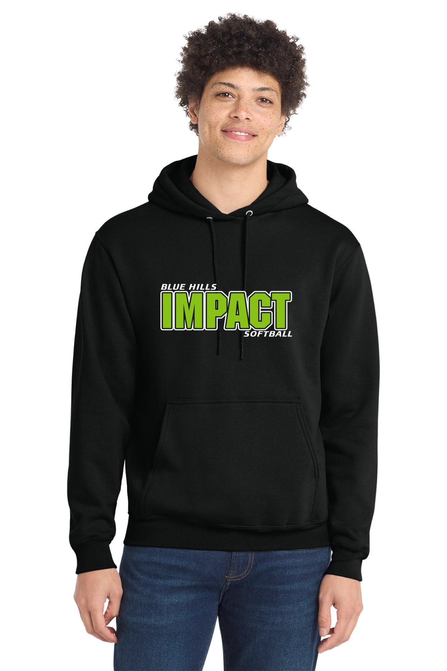 Port & Co™ Core Fleece Pullover Hooded Sweatshirt | ADULT - GREEN IMPACT LOGO