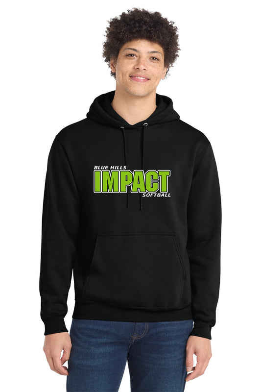 Port & Co™ Core Fleece Pullover Hooded Sweatshirt | ADULT - GREEN IMPACT LOGO