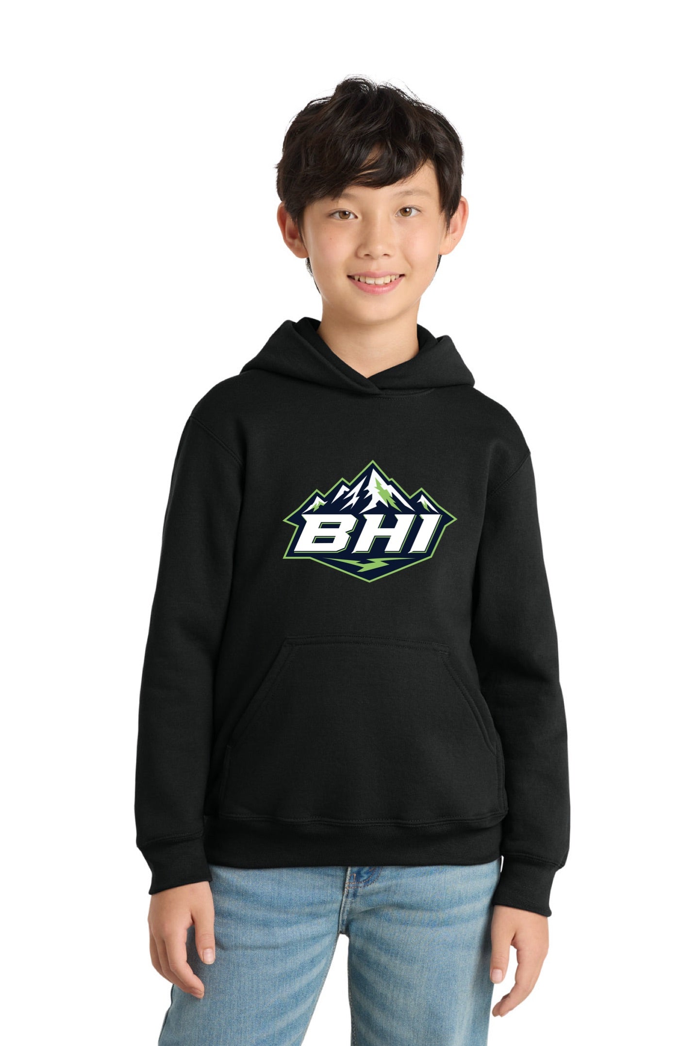 Port & Co™ Core Fleece Pullover Hooded Sweatshirt | YOUTH - MOUNTAIN LOGO